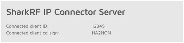 openSPOT1 SharkRF IP Connector Server status
