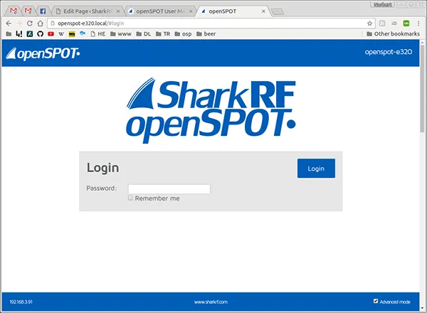 openSPOT1 login page