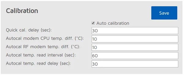 openSPOT1 Modem calibration page