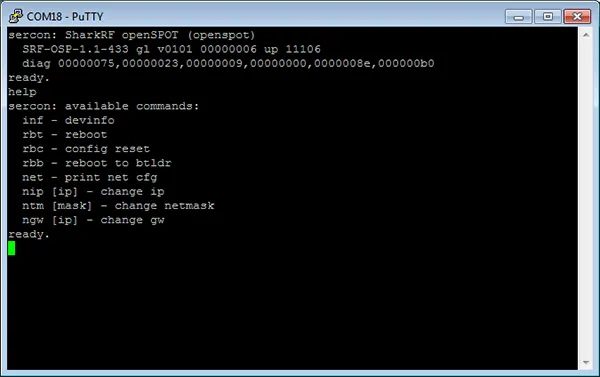 openSPOT1 Serial console