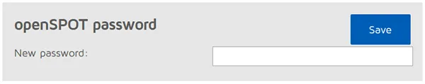openSPOT1 password settings
