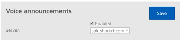openSPOT1 voice announcement settings