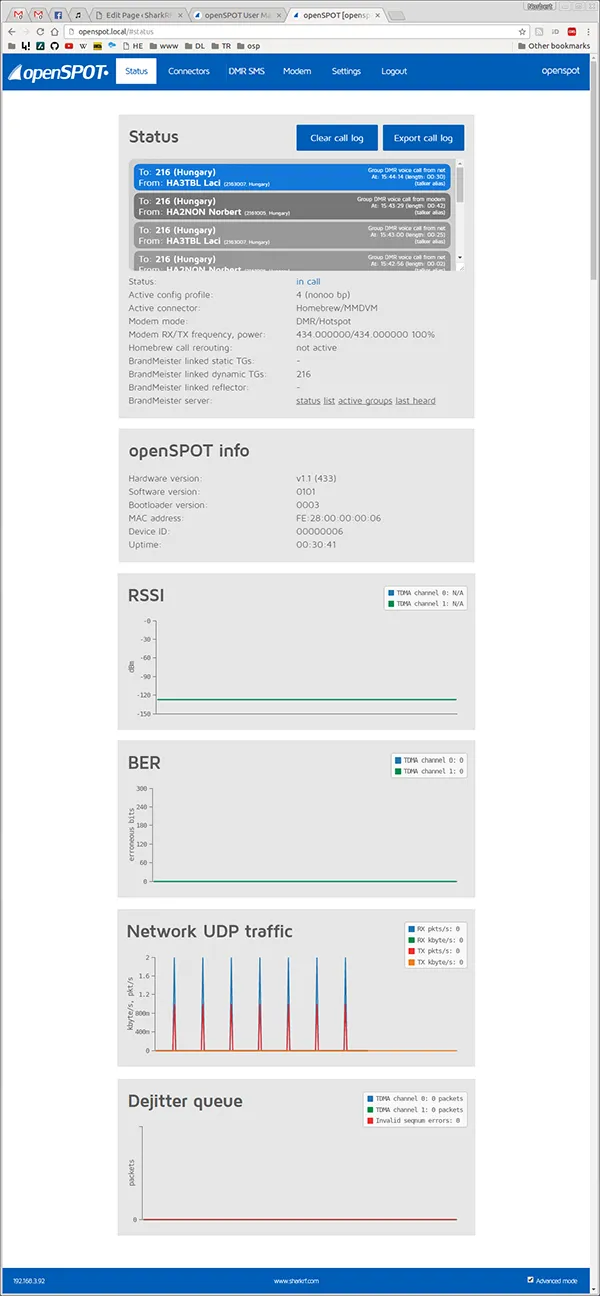 openSPOT1 status page