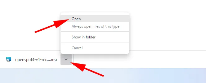 Windows Chrome installation step 1
