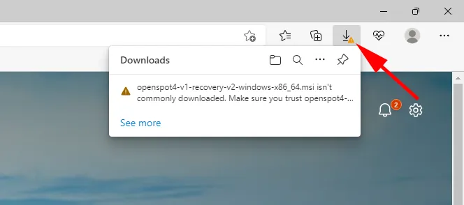Windows Edge installation step 1
